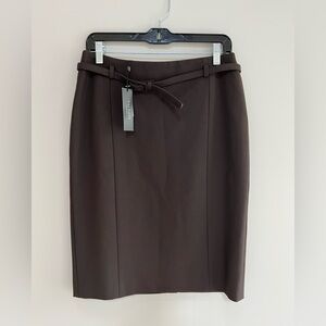 Talbots NWT Brown Pencil Skirt with Matching Thin Belt, size 6